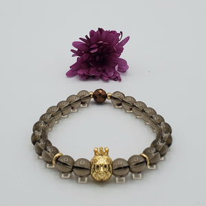 Pulsera rey león (cuarzo ahumado)