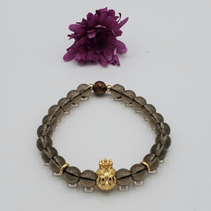 Pulsera rey león (cuarzo ahumado)