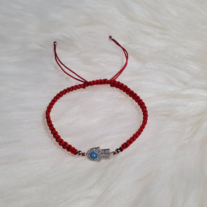 Pulsera hilo rojo con Mano de Fatima, plata 925