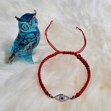 Load image into Gallery viewer, Pulsera hilo rojo con Ojo turco en plata 925
