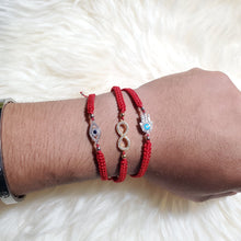 Load image into Gallery viewer, Pulsera hilo rojo con Ojo turco en plata 925
