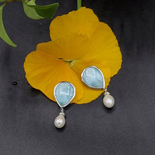 Load image into Gallery viewer, Colgante Larimar con perla, Plata 925
