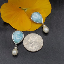 Load image into Gallery viewer, Colgante Larimar con perla, Plata 925
