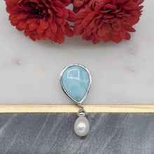 Load image into Gallery viewer, Colgante Larimar con perla, Plata 925
