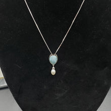 Load image into Gallery viewer, Colgante Larimar con perla, Plata 925
