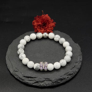 Pulsera de Howlita con Mariposa, Plata 925