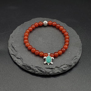 Pulsera de Cornalina con Tortuga, plata 925