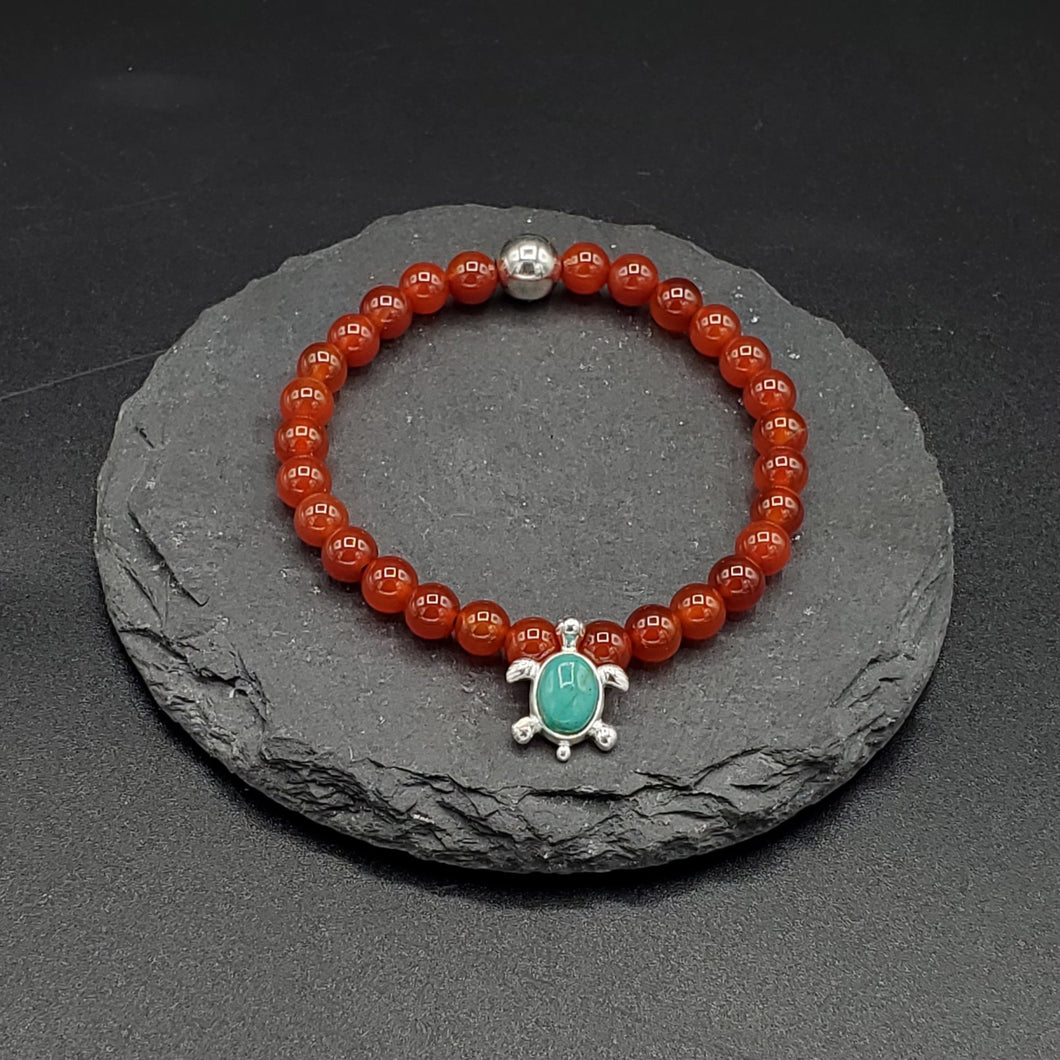 Pulsera de Cornalina con Tortuga, plata 925